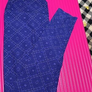 LuLaRoe Blue Patterned Leggings